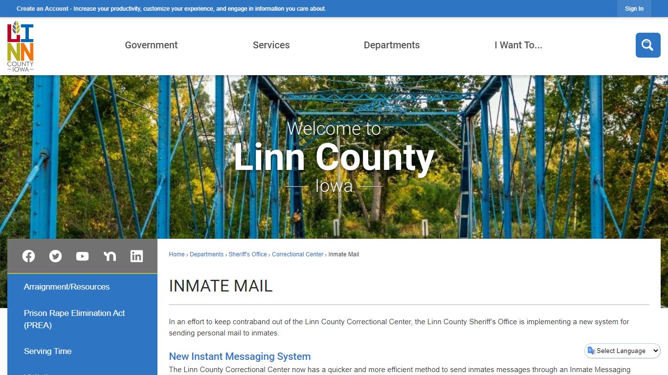 Inmate Mail | Linn County, IA - Official Website